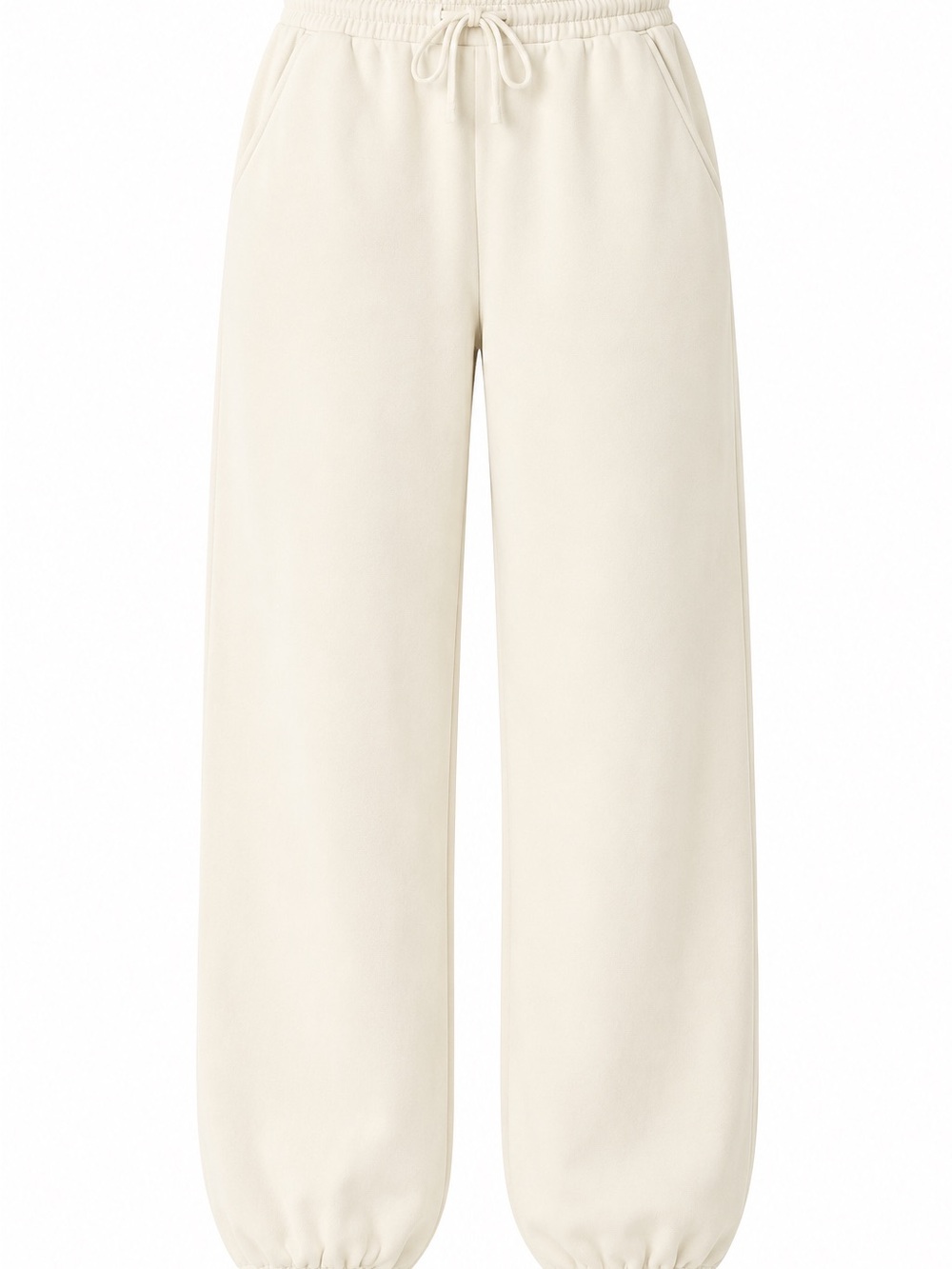 NWT Popflex by Cassie Ho Exquisite Fleece-Lined Jogger Sweatpants Cream Size 1X